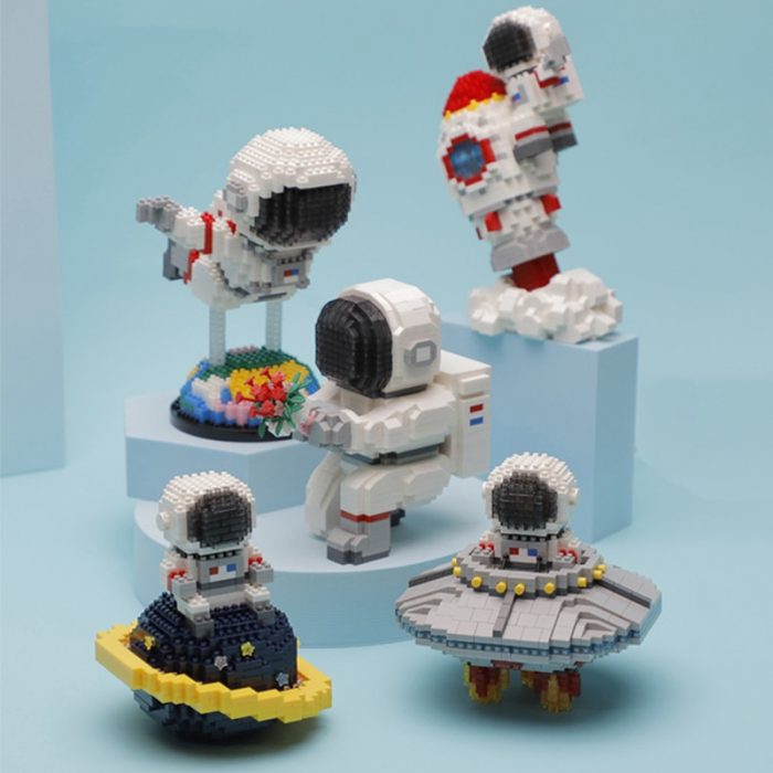 Balody Space Astronaut Spaceman UFO Flower Fly Rocket Earth Star Spacecraft Mini Diamond Blocks Bricks Building 2 - LOZ MALL
