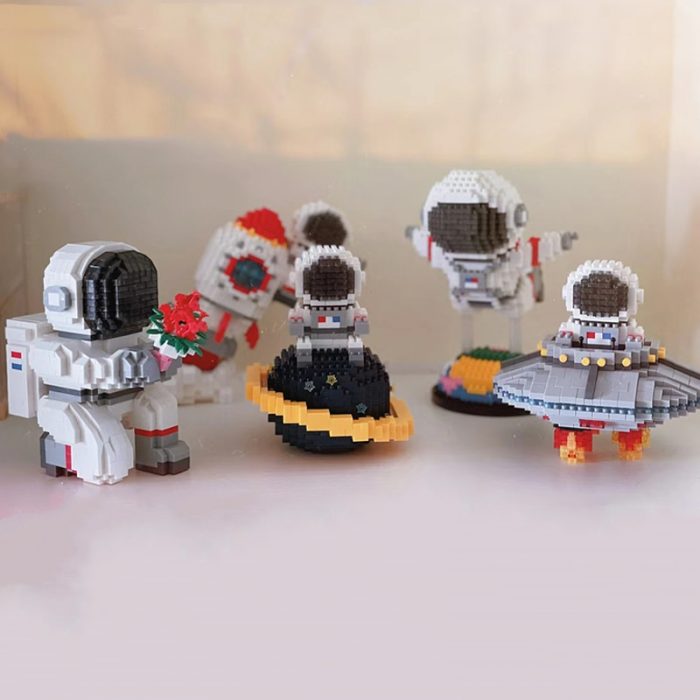 Balody Space Astronaut Spaceman UFO Flower Fly Rocket Earth Star Spacecraft Mini Diamond Blocks Bricks Building 3 - LOZ MALL