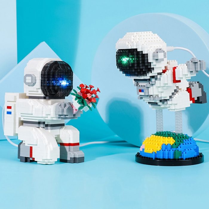 Balody Space Astronaut Spaceman UFO Flower Fly Rocket Earth Star Spacecraft Mini Diamond Blocks Bricks Building 5 - LOZ MALL