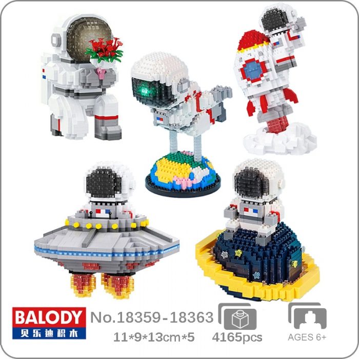 Balody Space Astronaut Spaceman UFO Flower Fly Rocket Earth Star Spacecraft Mini Diamond Blocks Bricks Building - LOZ MALL