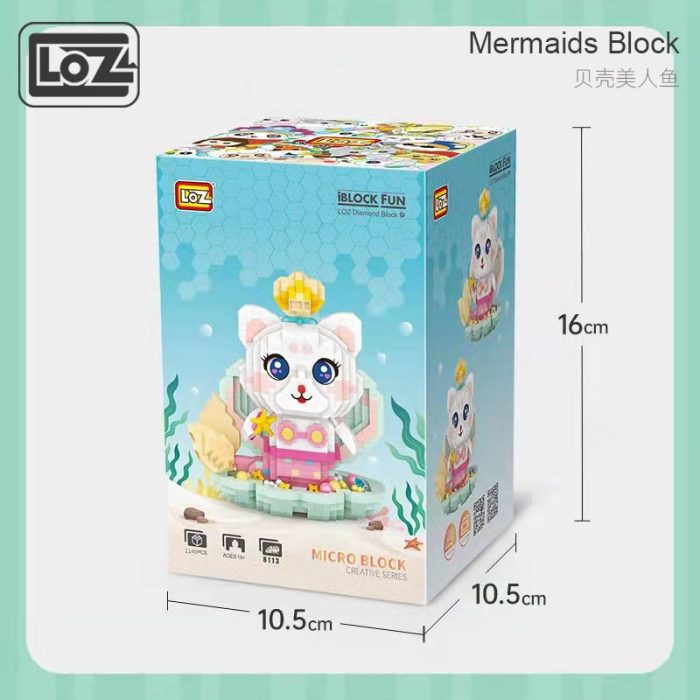 LOZ Lizhi micro particle building block shell mermaid difficult cartoon assembly model toy 4 - LOZ MALL