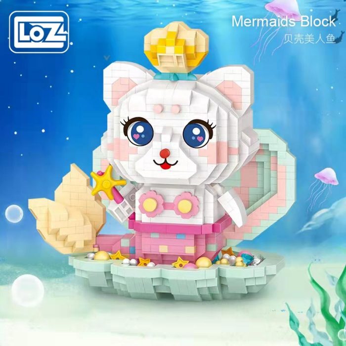 LOZ Lizhi micro particle building block shell mermaid difficult cartoon assembly model toy - LOZ MALL