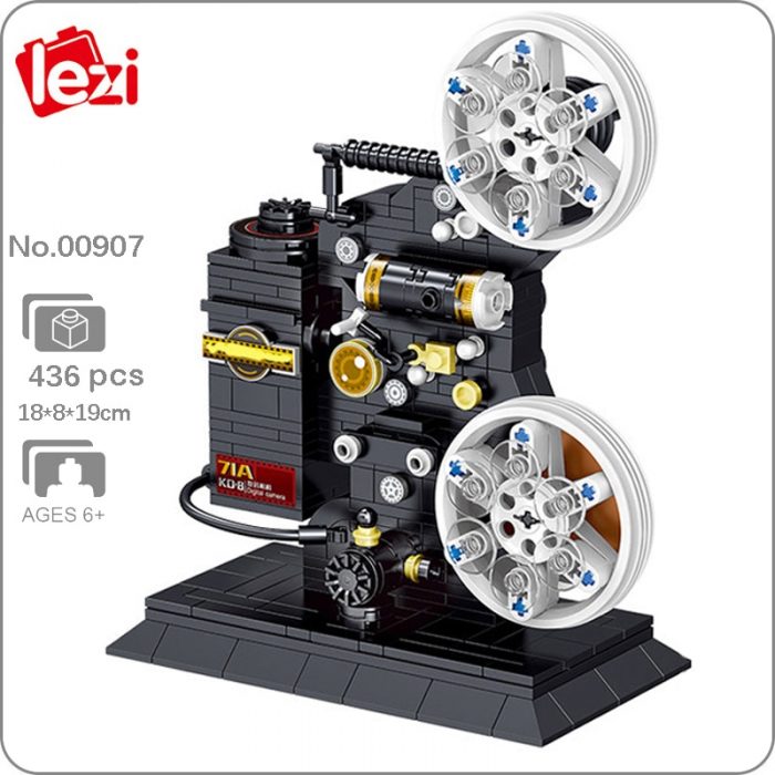 Lezi 00907 Cinema Movie Film Projector Black Video Recorder Machine DIY Mini Blocks Bricks Building Toy - LOZ MALL