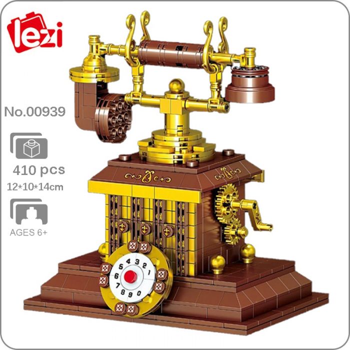 Lezi 00939 Retro Classic Household Table Rotary Telephone Phone Machine Mini Blocks Bricks Building Toy For - LOZ MALL