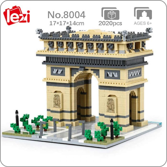 Lezi 8004 World Architecture Paris Triumphal Arch Gate Square Mini Diamond Blocks Bricks Building Toy For - LOZ MALL