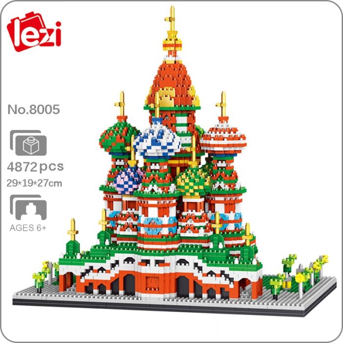 Lezi 8005 World Architecture Saint Basil s Cathedral Church DIY Mini Diamond Blocks Bricks Building Toy - LOZ MALL