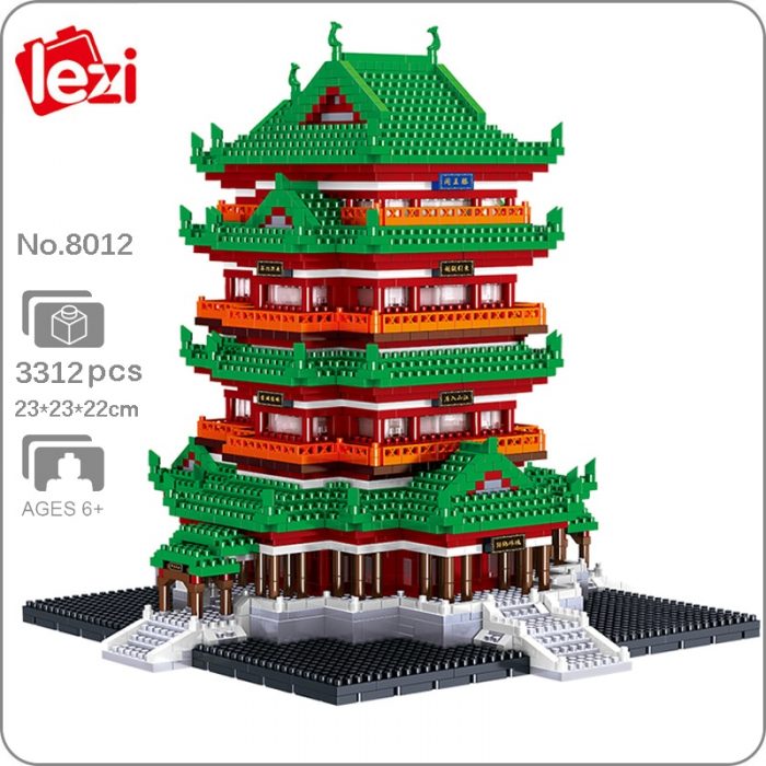 Lezi 8012 World Architecture Tengwang Pavilion Ancient Tower 3D Mini Diamond Blocks Bricks Building Toy For - LOZ MALL