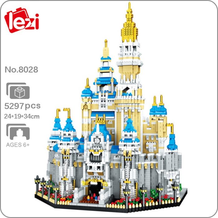Lezi 8028 World Architecture Amusement Park Castle Tower Garden Mini Diamond Blocks Bricks Building Toy For - LOZ MALL