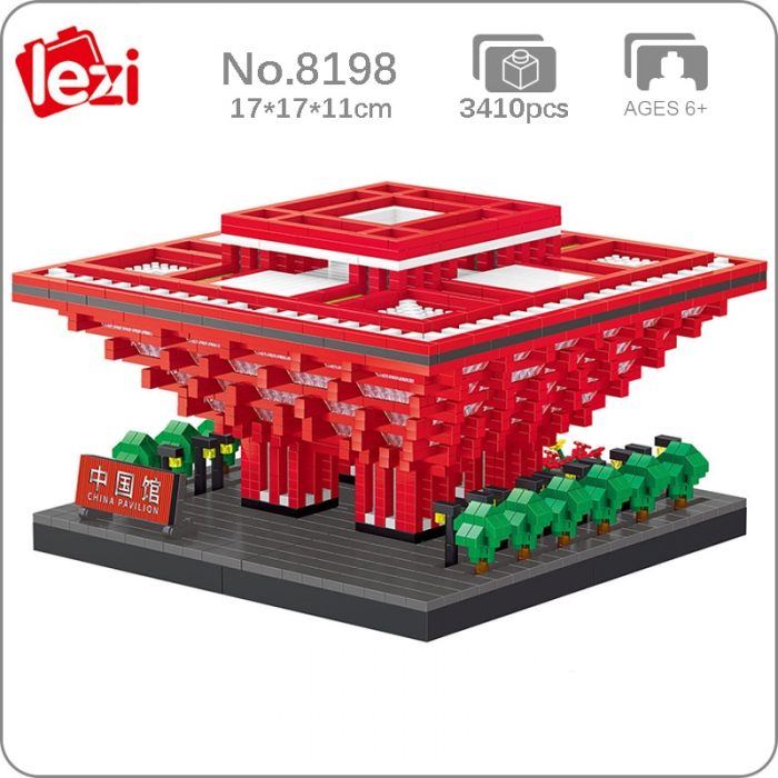 Lezi 8198 World Architecture China National Pavilion Palace DIY Mini Diamond Blocks Bricks Building Toy For - LOZ MALL