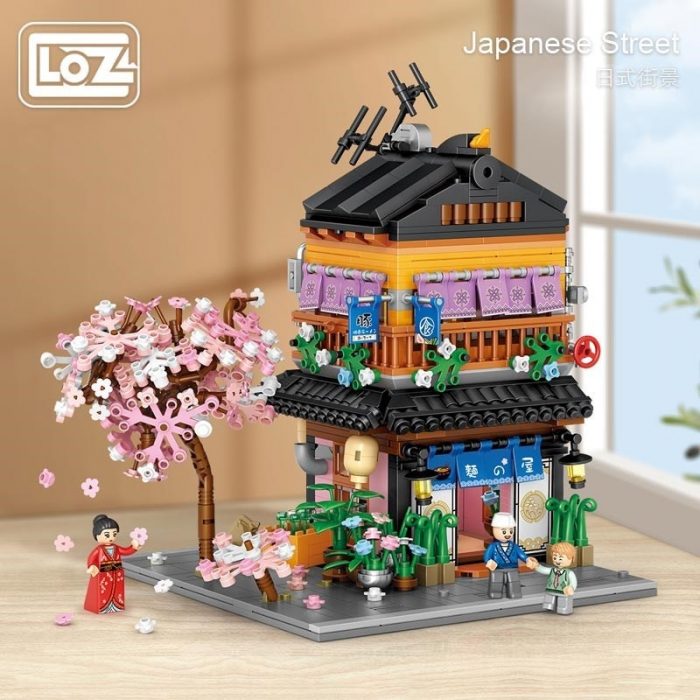 Loz Japanese Street View Building Blocks Fruit Shop Ramen Restaurant Residential Building Large Building Difficult Adult 1 - LOZ MALL