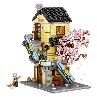 Loz Japanese Street View Building Blocks Fruit Shop Ramen Restaurant Residential Building Large Building Difficult Adult 4 - LOZ MALL
