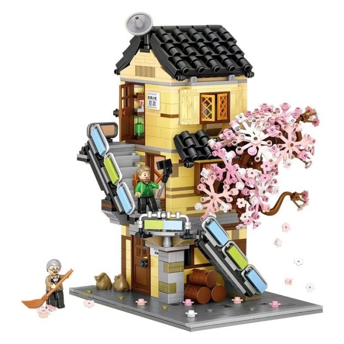 Loz Japanese Street View Building Blocks Fruit Shop Ramen Restaurant Residential Building Large Building Difficult Adult 4 - LOZ MALL