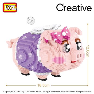 New LOZ Diamond Blocks Piggy Bank Pig Toys Children Building Blocks Model Micro Bricks Educational Creative 2 - LOZ MALL