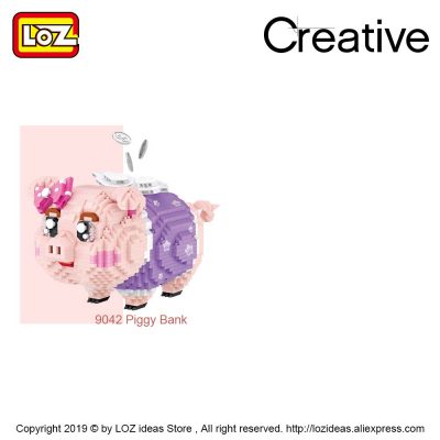 New LOZ Diamond Blocks Piggy Bank Pig Toys Children Building Blocks Model Micro Bricks Educational Creative 3 - LOZ MALL