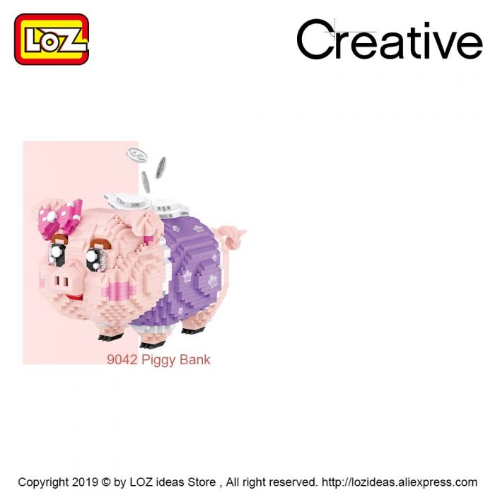 New LOZ Diamond Blocks Piggy Bank Pig Toys Children Building Blocks Model Micro Bricks Educational Creative 3 - LOZ MALL