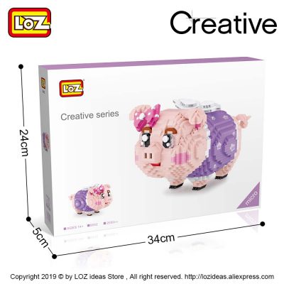 New LOZ Diamond Blocks Piggy Bank Pig Toys Children Building Blocks Model Micro Bricks Educational Creative 4 - LOZ MALL