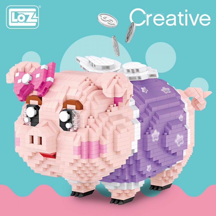 New LOZ Diamond Blocks Piggy Bank Pig Toys Children Building Blocks Model Micro Bricks Educational Creative - LOZ MALL