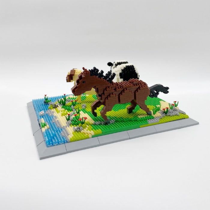 PZX 6627 Animal World Cow Horse Lamb Sheep Flower River 3D DIY Mini Diamond Blocks Bricks 3 - LOZ MALL