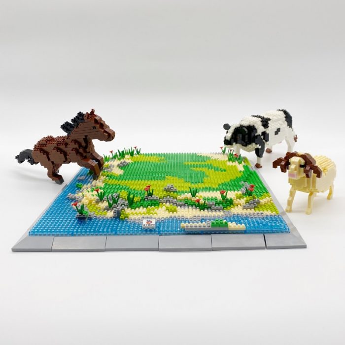 PZX 6627 Animal World Cow Horse Lamb Sheep Flower River 3D DIY Mini Diamond Blocks Bricks 4 - LOZ MALL