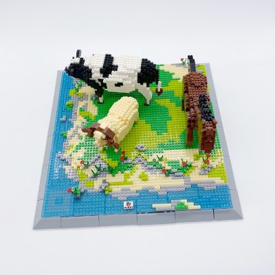 PZX 6627 Animal World Cow Horse Lamb Sheep Flower River 3D DIY Mini Diamond Blocks Bricks 5 - LOZ MALL