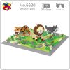 PZX 6630 Animal World Lion Tiger Wolf Flower Meadow Model DIY Mini Diamond Blocks Bricks Building - LOZ MALL