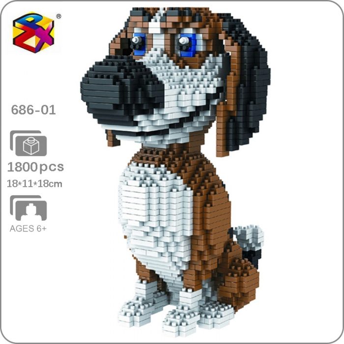 PZX 686 01 Animal World Beagle Hound Hunting Dog Pet Doll Model Mini Diamond Blocks Bricks - LOZ MALL