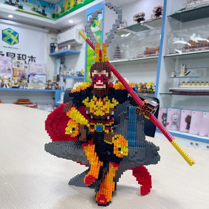 PZX 8842 Journey To The West Monkey King Animal Hero Doll Throne DIY Mini Diamond Blocks 1 - LOZ MALL