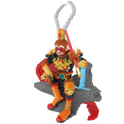 PZX 8842 Journey To The West Monkey King Animal Hero Doll Throne DIY Mini Diamond Blocks 5 - LOZ MALL