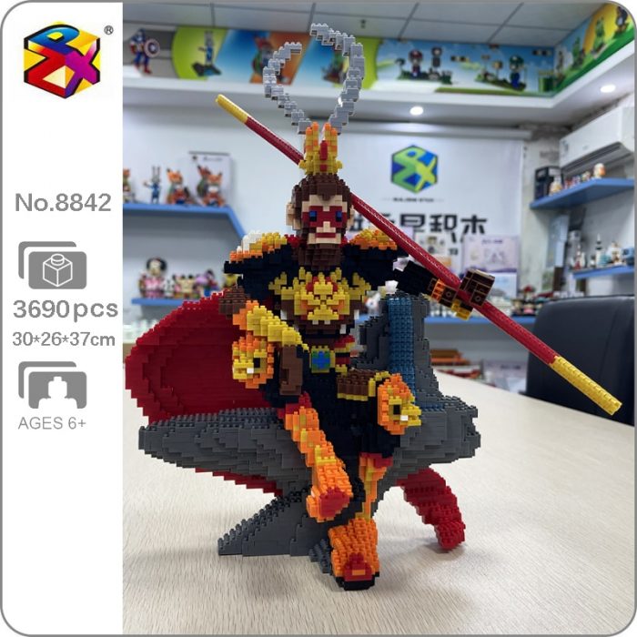 PZX 8842 Journey To The West Monkey King Animal Hero Doll Throne DIY Mini Diamond Blocks - LOZ MALL
