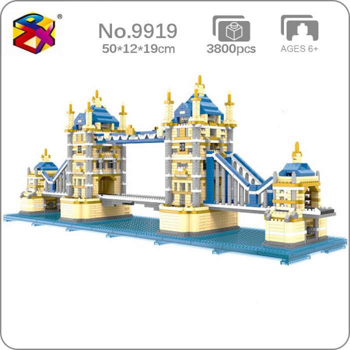 PZX 9919 World Architecture London Tower Bridge Thames River 3D Mini Diamond Blocks Bricks Building Toy - LOZ MALL