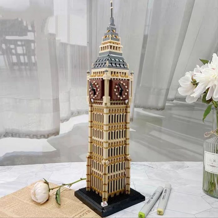 PZX 9920 World Architecture Elizabeth Tower Big Ben Clock Model Mini Diamond Blocks Bricks Building Toy 4 - LOZ MALL