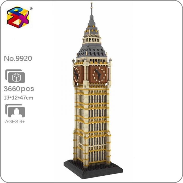 PZX 9920 World Architecture Elizabeth Tower Big Ben Clock Model Mini Diamond Blocks Bricks Building Toy - LOZ MALL