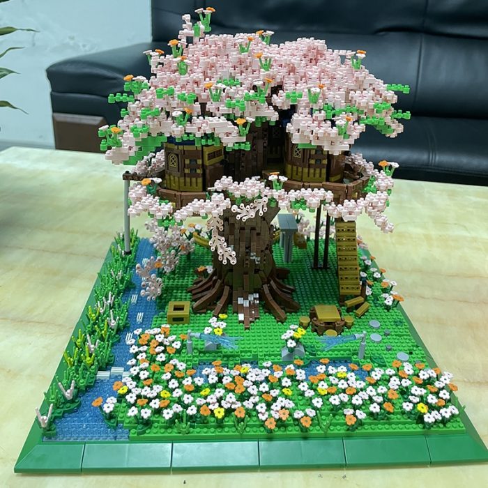 PZX 9929 World Architecture Sakura Tree House Garden Flower River 3D Mini Diamond Blocks Bricks Building 1 - LOZ MALL