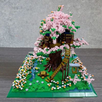 PZX 9929 World Architecture Sakura Tree House Garden Flower River 3D Mini Diamond Blocks Bricks Building 4 - LOZ MALL