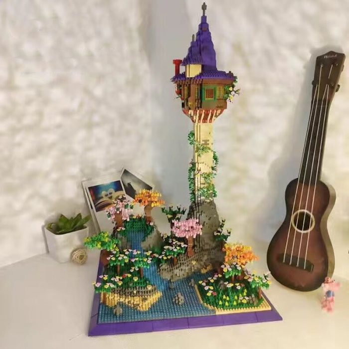 PZX 9932 World Architecture Magic Castle Cliff Lighthouse Tower Lake Garden Mini Diamond Blocks Bricks Building 2 - LOZ MALL