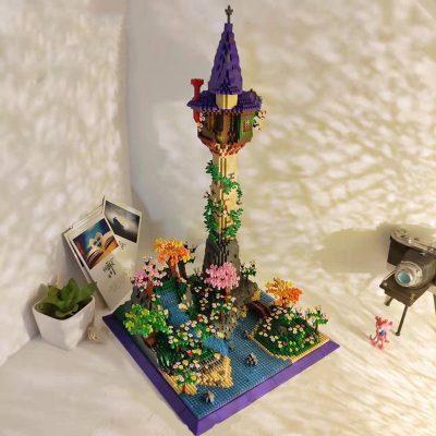 PZX 9932 World Architecture Magic Castle Cliff Lighthouse Tower Lake Garden Mini Diamond Blocks Bricks Building 3 - LOZ MALL