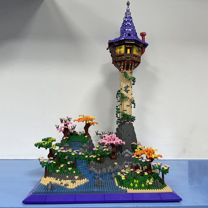 PZX 9932 World Architecture Magic Castle Cliff Lighthouse Tower Lake Garden Mini Diamond Blocks Bricks Building 4 - LOZ MALL