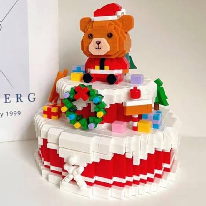 PZX 9935 Merry Christmas Bear Tree Snow Cake Drawer Pet Doll 3D Mini Diamond Blocks Bricks 1 - LOZ MALL