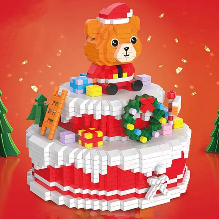 PZX 9935 Merry Christmas Bear Tree Snow Cake Drawer Pet Doll 3D Mini Diamond Blocks Bricks 4 - LOZ MALL