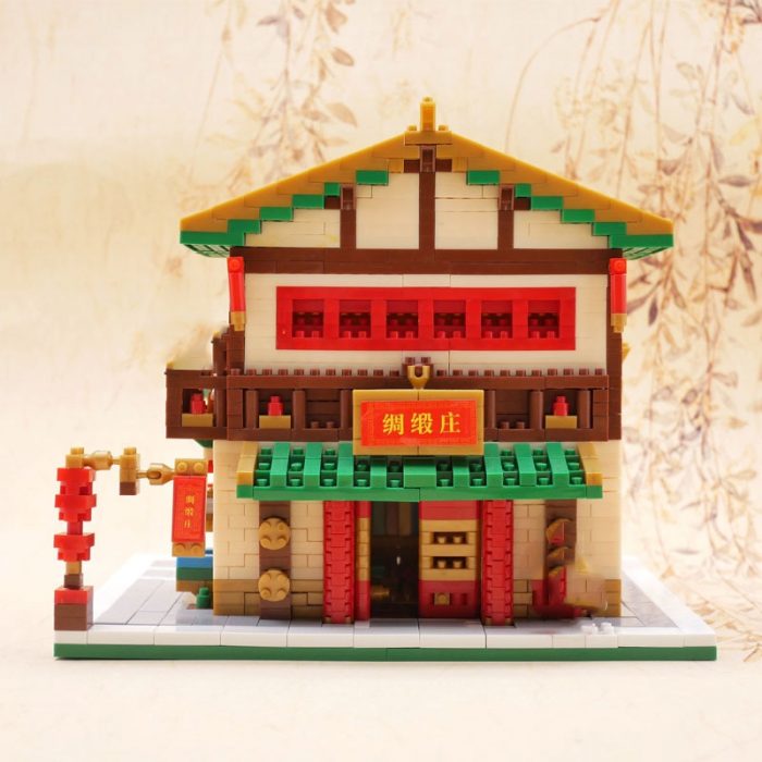 PZX Architecture Chinatown Wine Pub Clothing Shop Store Martial Art School Mini Diamond Blocks Bricks Building 1 - LOZ MALL