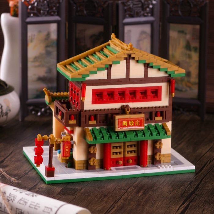 PZX Architecture Chinatown Wine Pub Clothing Shop Store Martial Art School Mini Diamond Blocks Bricks Building 2 - LOZ MALL
