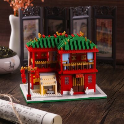 PZX Architecture Chinatown Wine Pub Clothing Shop Store Martial Art School Mini Diamond Blocks Bricks Building 5 - LOZ MALL