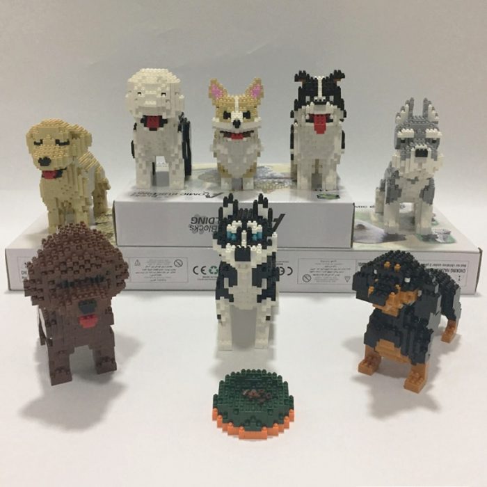 PZX Schnauzer Dachshund Husky Collie Sheepdog Corgi Teddy Dog Pet Animal DIY Mini Diamond Blocks Bricks 1 - LOZ MALL