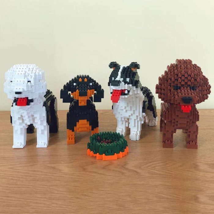 PZX Schnauzer Dachshund Husky Collie Sheepdog Corgi Teddy Dog Pet Animal DIY Mini Diamond Blocks Bricks 5 - LOZ MALL