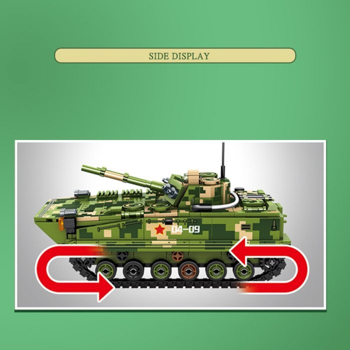 SEMBO 744pcs ZBD 04 Infantey Fighting Vehicle Military Building Blocks Armed Weapon Tanks Toys For Boys 4 - LOZ MALL