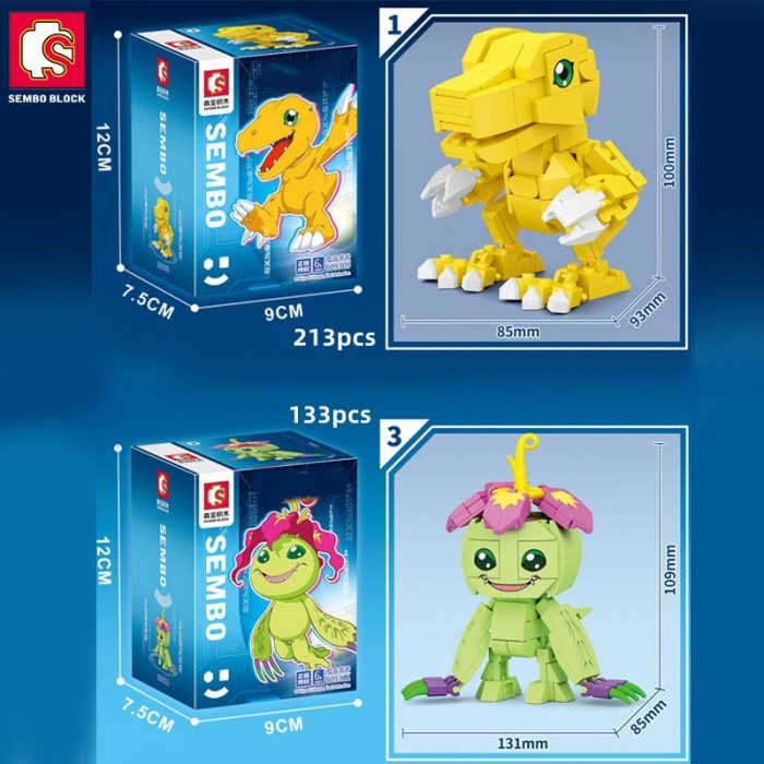 SEMBO 8 Styles kawaii Monster Anime Building Blocks Action Figure Models Bricks Collectible Model Toys Doll 1 - LOZ MALL