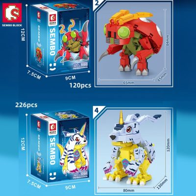 SEMBO 8 Styles kawaii Monster Anime Building Blocks Action Figure Models Bricks Collectible Model Toys Doll 2 - LOZ MALL