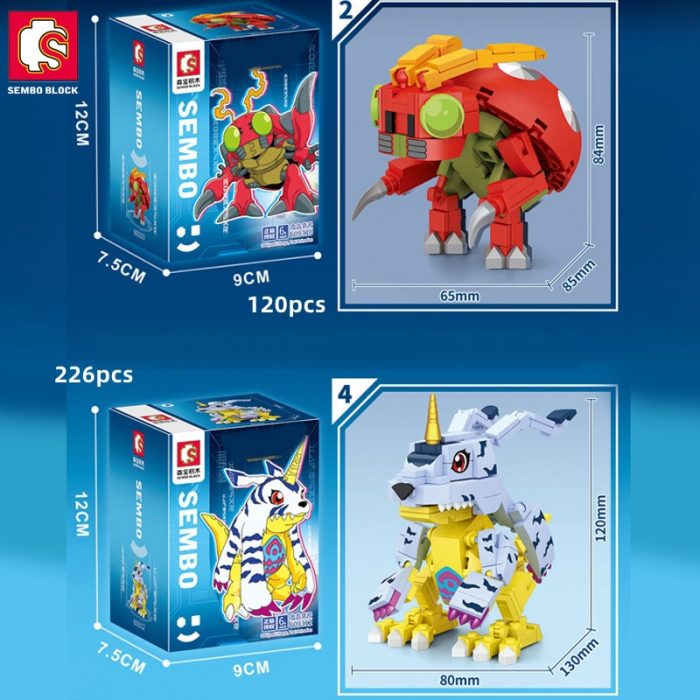 SEMBO 8 Styles kawaii Monster Anime Building Blocks Action Figure Models Bricks Collectible Model Toys Doll 2 - LOZ MALL
