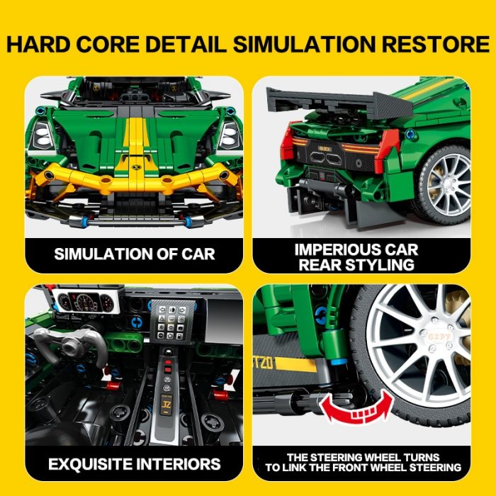 SEMBO BLOCK 1069pcs TECHNICAL RC Car Building Blocks Super Green Car Toys Brick Remote Control Supercars 2 - LOZ MALL