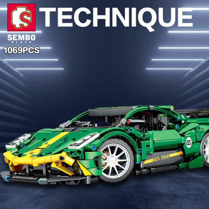 SEMBO BLOCK 1069pcs TECHNICAL RC Car Building Blocks Super Green Car Toys Brick Remote Control Supercars 5 - LOZ MALL